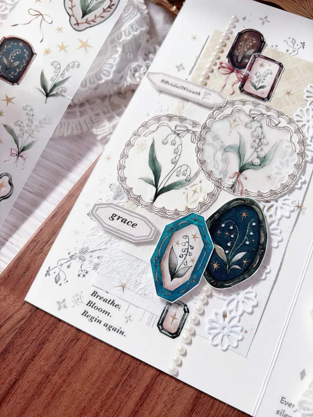 Loi Design Kiss-Cut Gold Foil PET Tape Stickers (5 cm) – Collecting Lily of the Valley