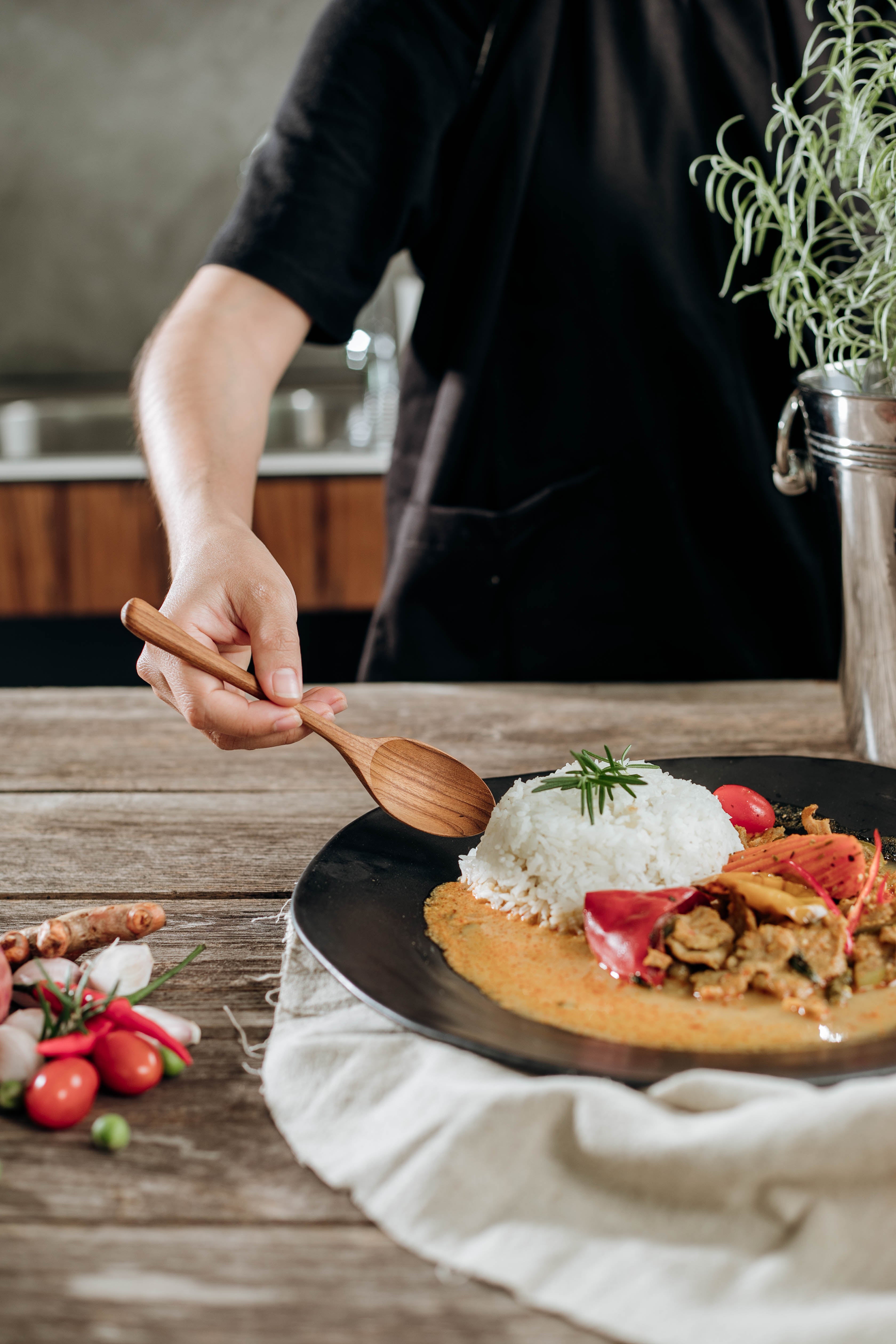 Wooden Dinner Fork & Spoon