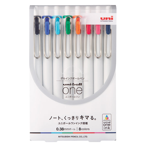 uniball One Gel Pen 8 Colors Set (0.38 mm)