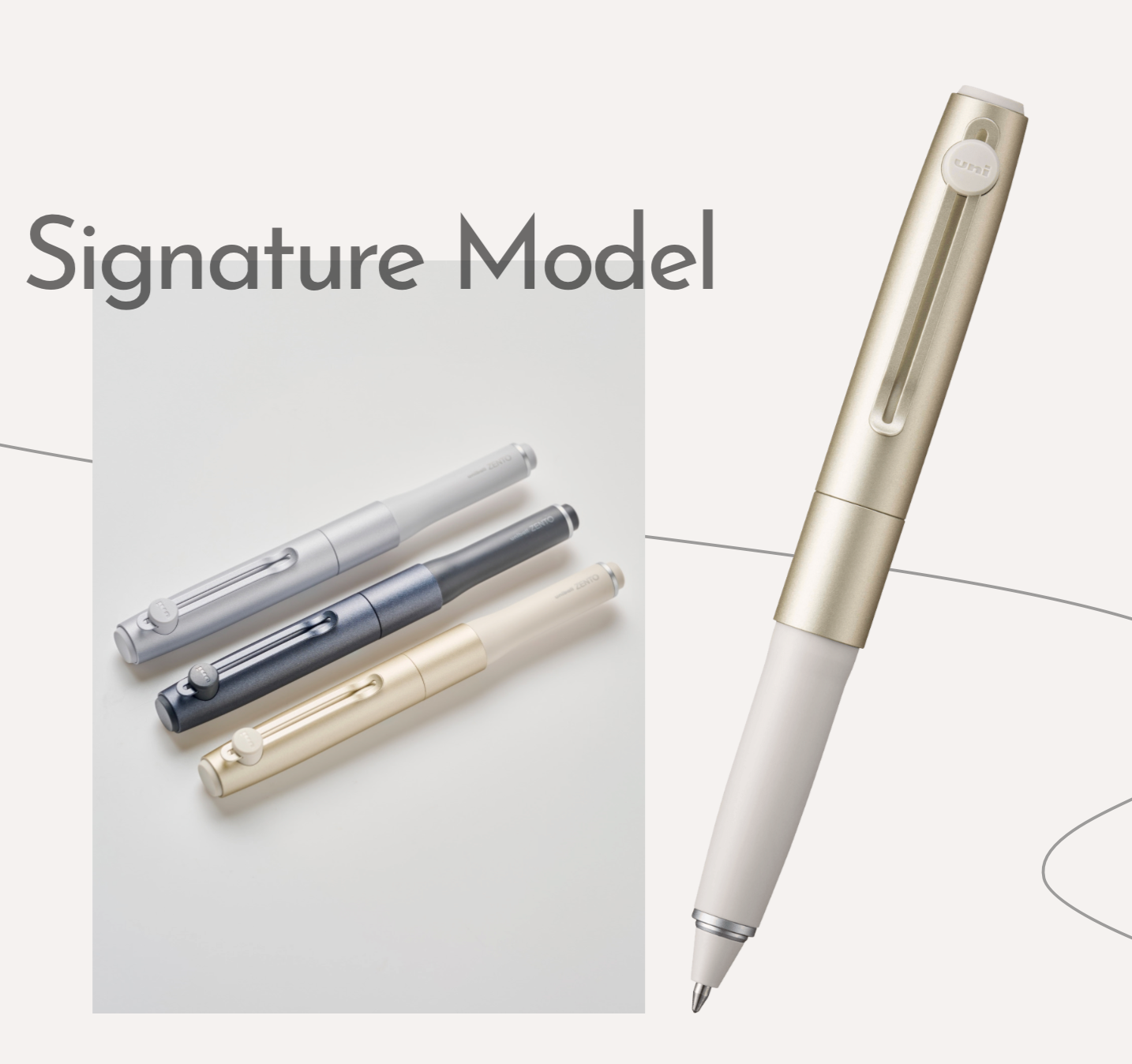 uniball ZENTO Signature Model Water-Based Ballpoint Pen