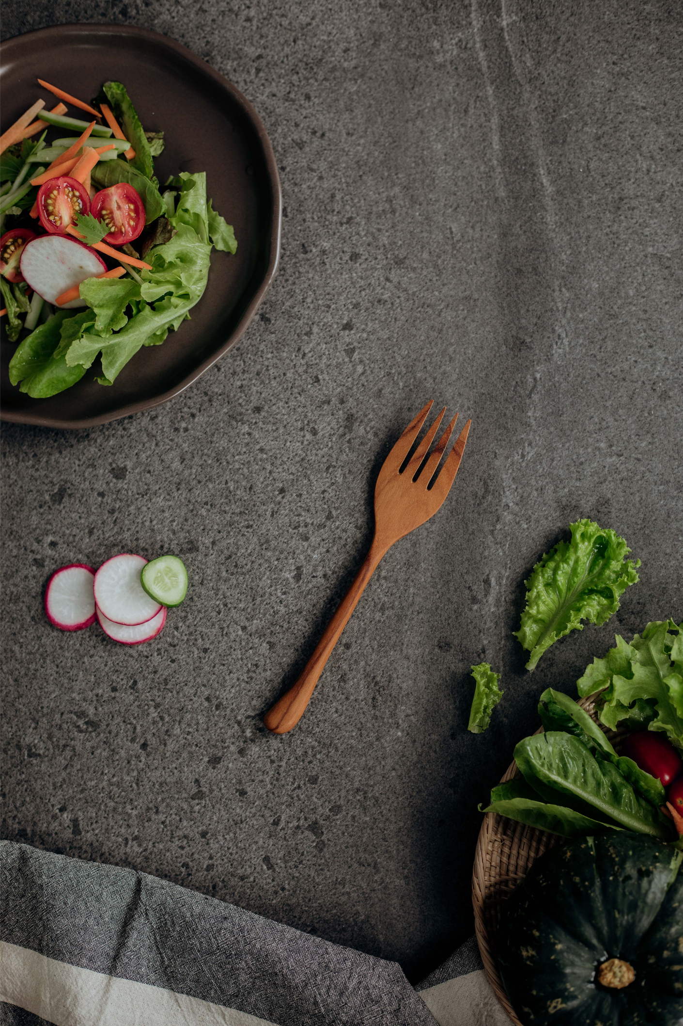 Wooden Dinner Fork & Spoon