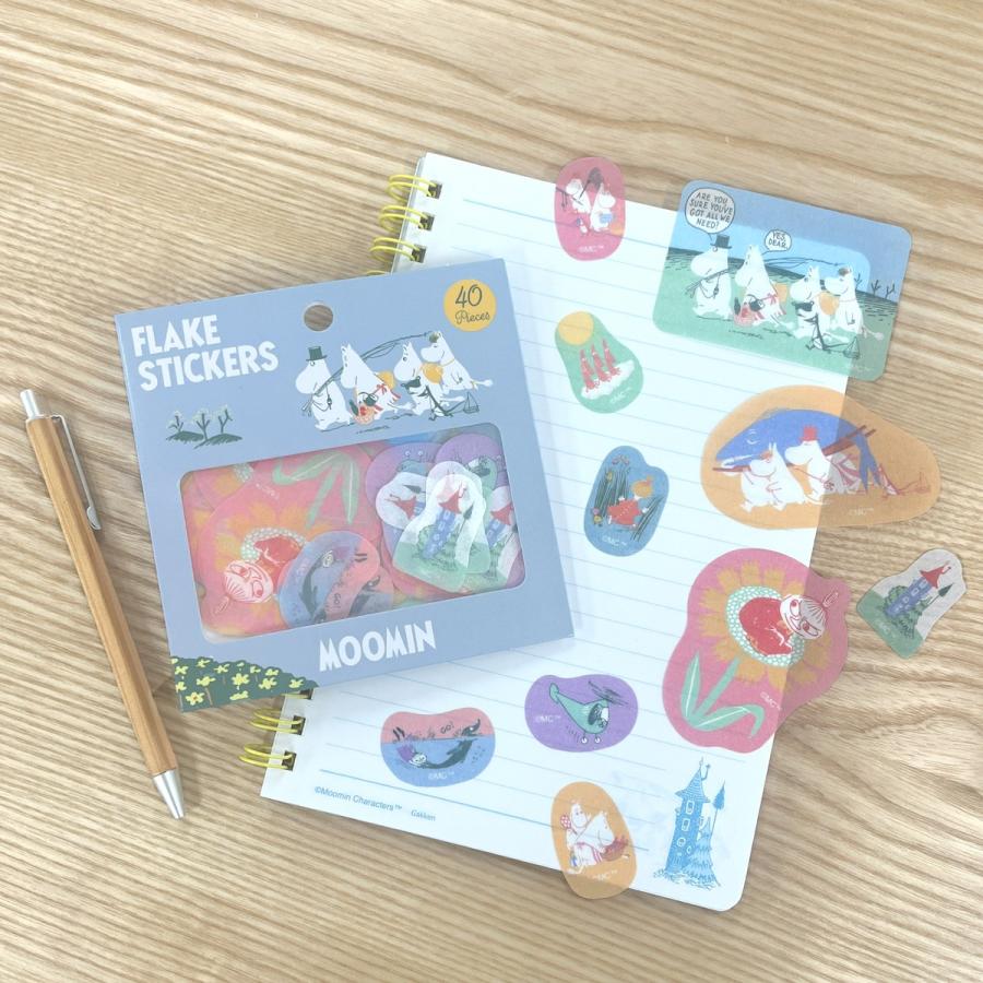 Moomin Washi Flake Stickers (40 pcs) - Moomin Family & Friends