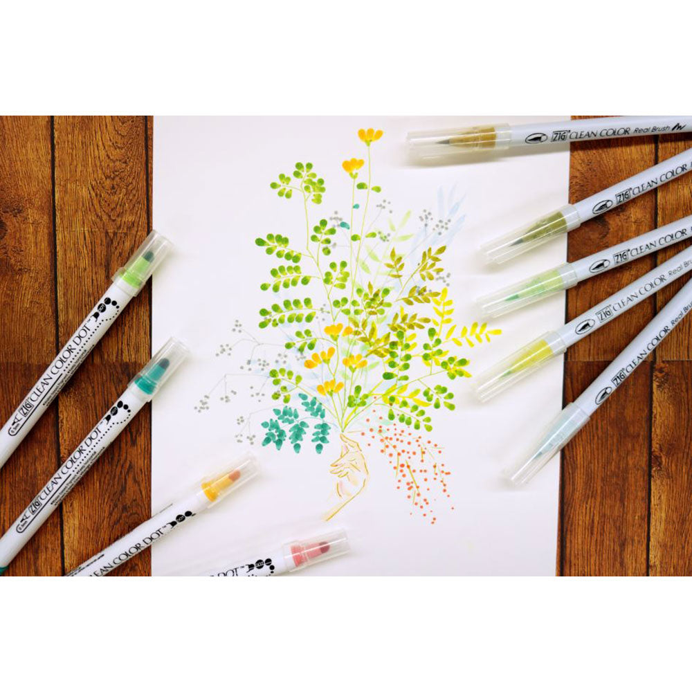 Kuretake ZIG Clean Color Dot Twin Tip Marker - Vibrant Colors