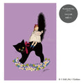 Kurahashi Rei  Multi-colored Foil Postcard - Black Cat