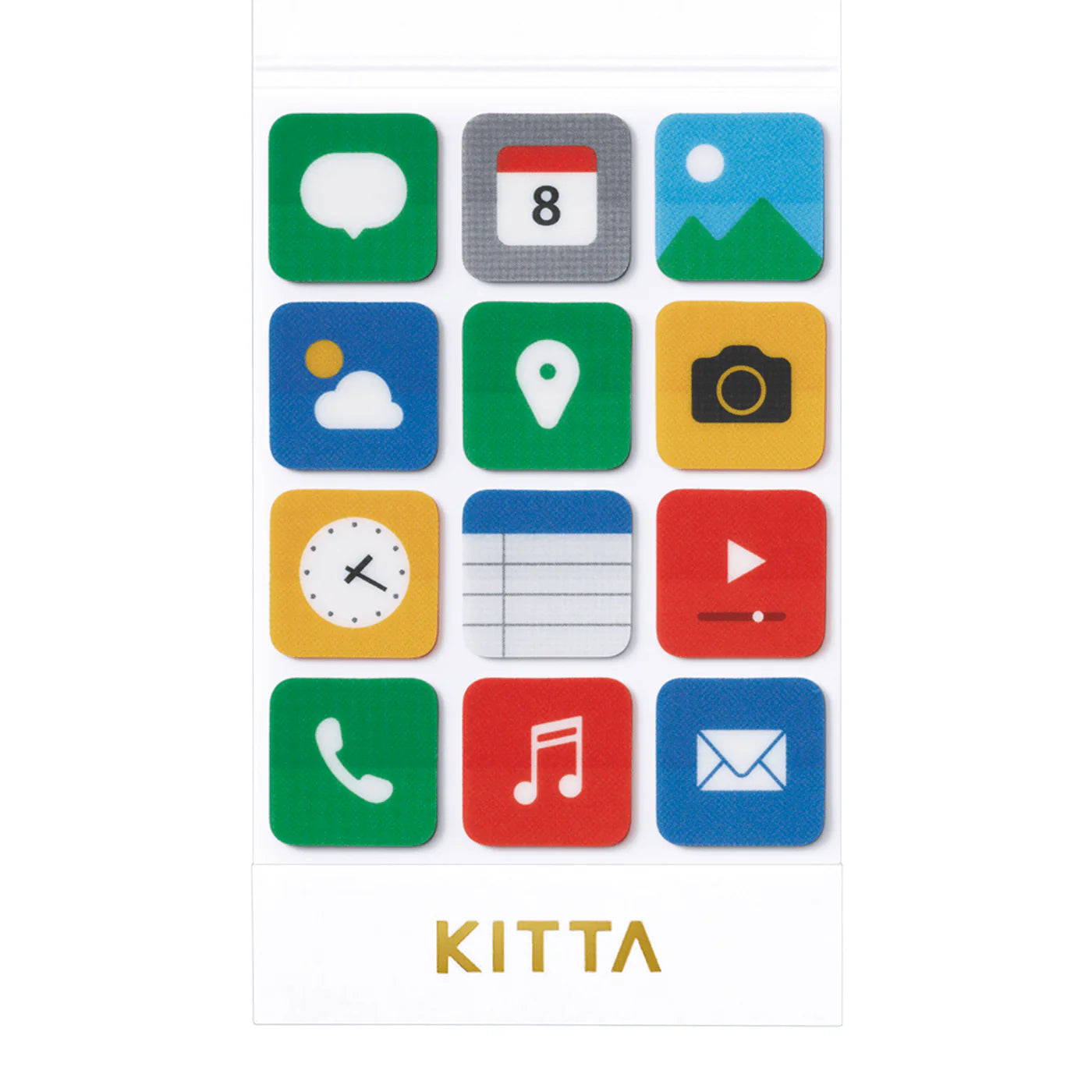 King Jim KITTA Clear Film Stickers - Theme: Icons