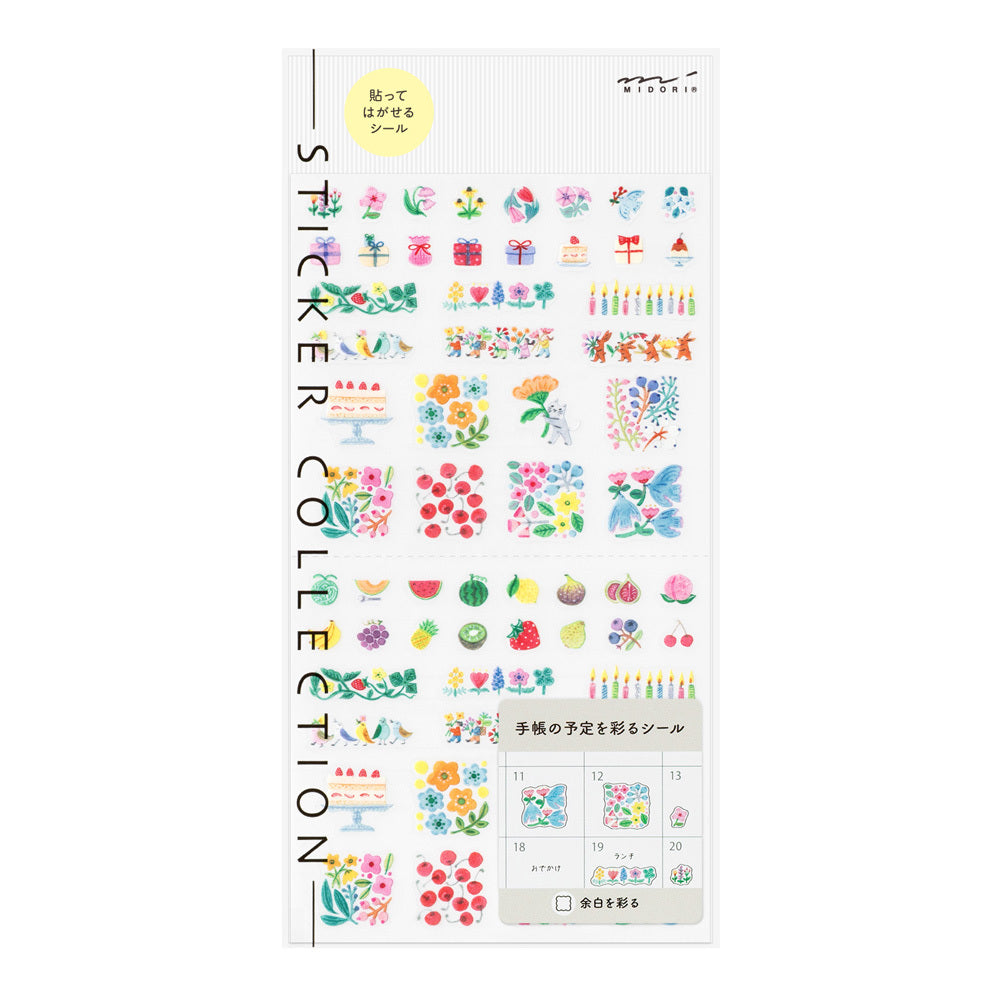 MIDORI Removable Stickers - Flowers and Fruits