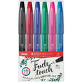 Pentel Touch Brush Sign Pen 6 Color Set A