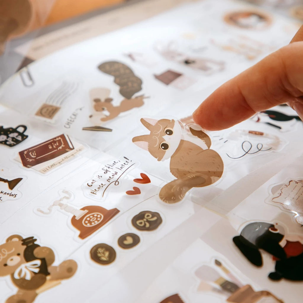 wwiinngg Glossy Kiss-Cut PET Tape Stickers - Deskside Stories (4.5 cm x 75 cm)
